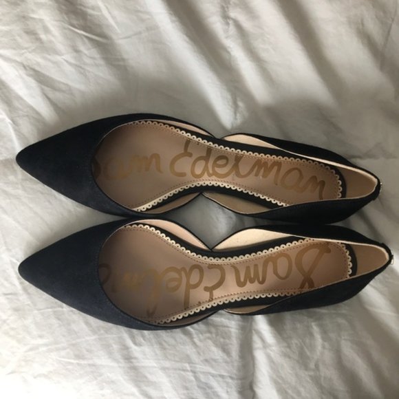 Sam Edelman Rodney D'orsay Women's Flats Black Suede Pointed Toe Flats I Sz 8.5 - Picture 5 of 6